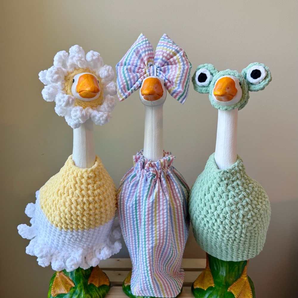 Handmade porch goose outfit (yellow flowers)
